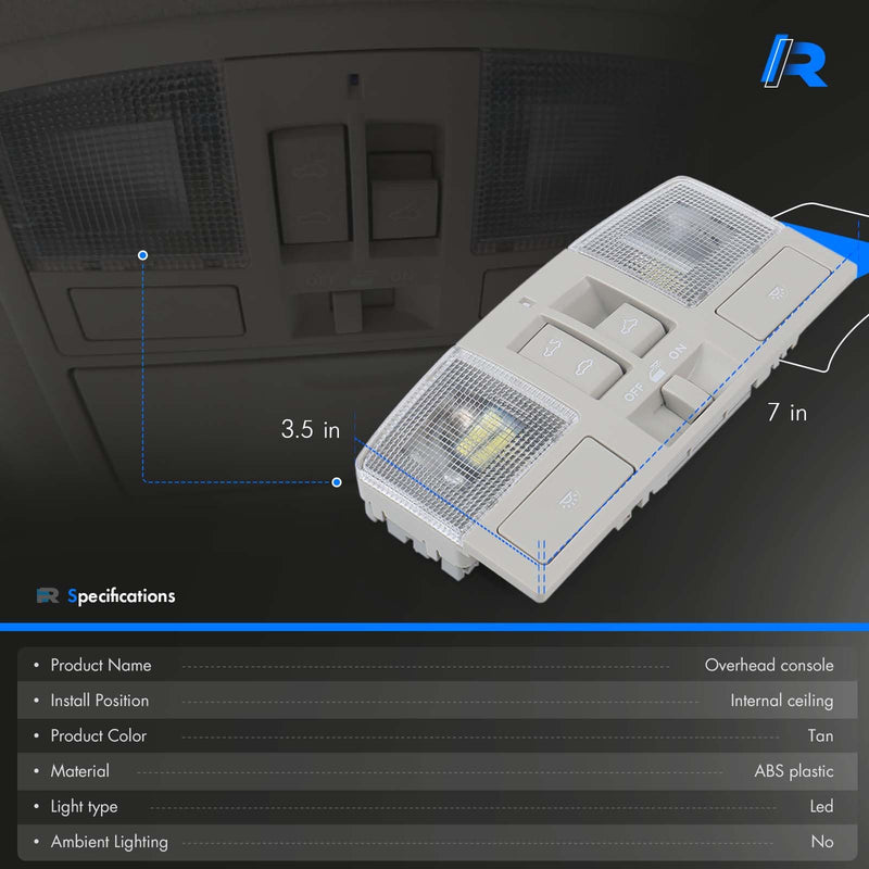 LED Overhead Console w/Sunroof Switch Fit for Mazda 3 2010 2011 2012 2013, Interior Ceiling Roof Reading Dome Light Map Lamp Replace# BBM6-69-970B-75, BCN8-69-970B-75, BBM669970B75 LED