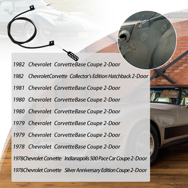For 1978 1979 1980 1981 1982 Chev-rolet C3 Corvette Hood Release Cable Lateral Cable Latch to Latch (P/N41787)