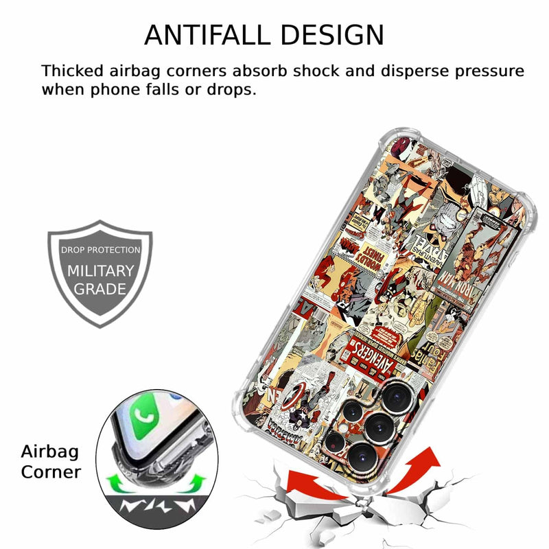 Case for Samsung Galaxy S26 Ultra with Superhero Design,Cartoon Comic Pop Culture Art Collage,Clear Soft TPU Bumper Phone Cover,6.9"(Hero,S26Ultra) Hero