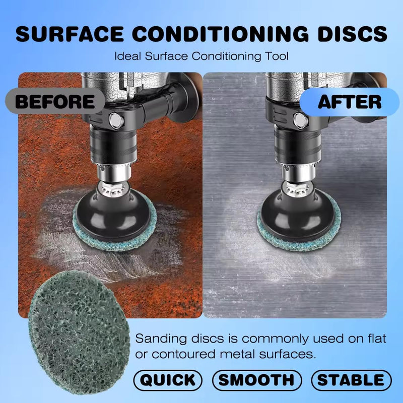 92PCS 2 Inch Quick Change Sanding Discs Set:90PCS Surface Conditioning Pneumatic/Die Grinder Sanding Discs with 1/4" Roll Lock Holder Pad for Metal Strip Clean Polish Burr Finish (Fine Medium Coarse) | 3-Grit Roll-Lock Sanding Discs with 1/4" Round & H...