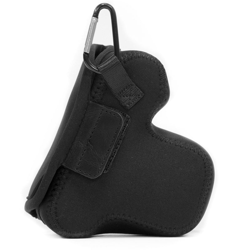MegaGear Olympus PEN E-PL9, E-PL8 Ultra Light Neoprene Camera Case, with Carabiner - Black - MG1017