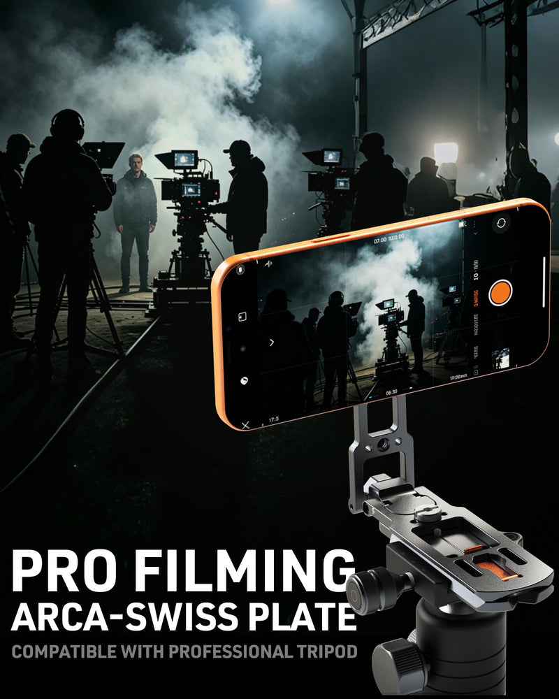 Magnetic Phone Stand Tripod for MagSafe iPhone | 2-in-1 Action Camera Mount | for Insta360 Luna Ultra/DJI Osmo Pocket 3/4 Accessories, N52 Magnetic Gym Phone Holder Arca-Swiss 1/4" Screw |Patented Design