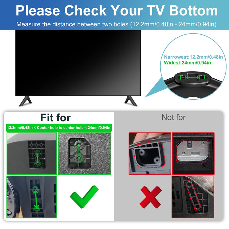 TV Legs for Onn Roku TV Stand Legs, TV Base Stand Legs Only for Onn Roku TV, Please Measure The Distance Between The Centers of The TV Holes, with Screws and Instruction