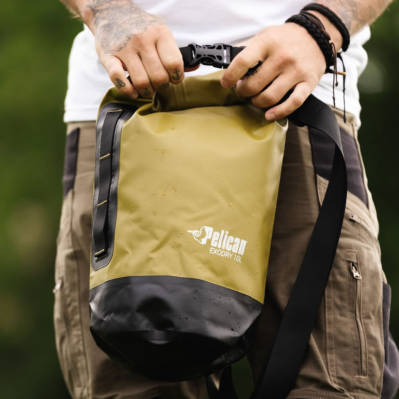 Pelican Waterproof Dry Bag 10L/20L/30L - Reflective - Exodry - Waterproof - Keeps Gear Dry for Kayaking, Beach, Rafting and Fishing OLIVE 30L