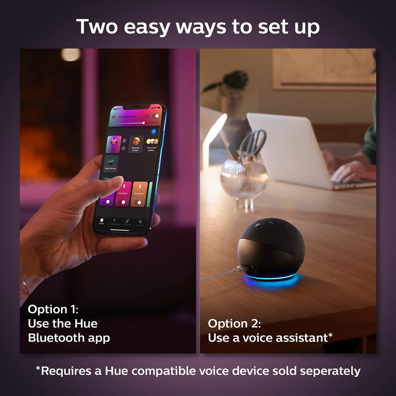 Philips Hue Smart 100W A21 LED Bulb - White and Color Ambiance Color-Changing Light - 1 Pack - 1600LM - E26 - Indoor - Control with Hue App - Works with Alexa, Google Assistant and Apple Homekit Classic
