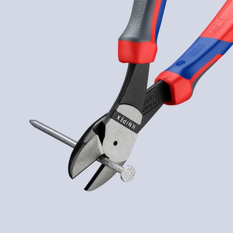KNIPEX Tools - High Leverage Angled Diagonal Cutters, 12 Degree Angled, Multi-Component (7422200SBA), 8 inches