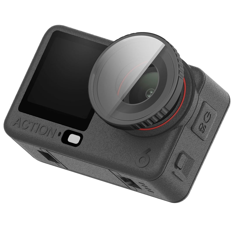 LOKEKE Compatible with DJI Osmo Action 6 UV Filter Cap Protector, Aluminum Alloy & Optical Tempered Glass Protective Case Cover Shell Guard Cap Compatible with DJI Osmo Action 6 Filter Lens