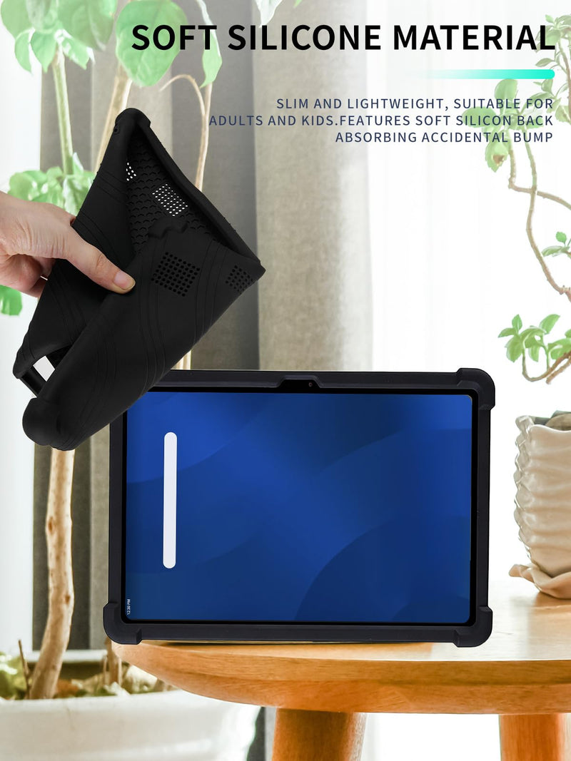 Case for onn 11" Core Android 16 Tablet (2026 Model),WUNIAK Shock Proof Lightweight Stand Rubber Shell Protective Cover,Kids Friendly Soft Silicone Adjustable Stand Cover,Black 11" 2026 Model Black