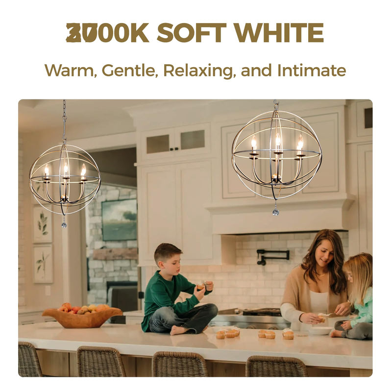 Hizashi E12 Candelabra Light Bulbs 40 watt, Dimmable E12 LED Bulb Soft White 3000K, 90+CRI 4W 450LM B10 LED Candle Light Bulbs, Candelabra Base, UL Listed, 24 Pack 40w Soft White