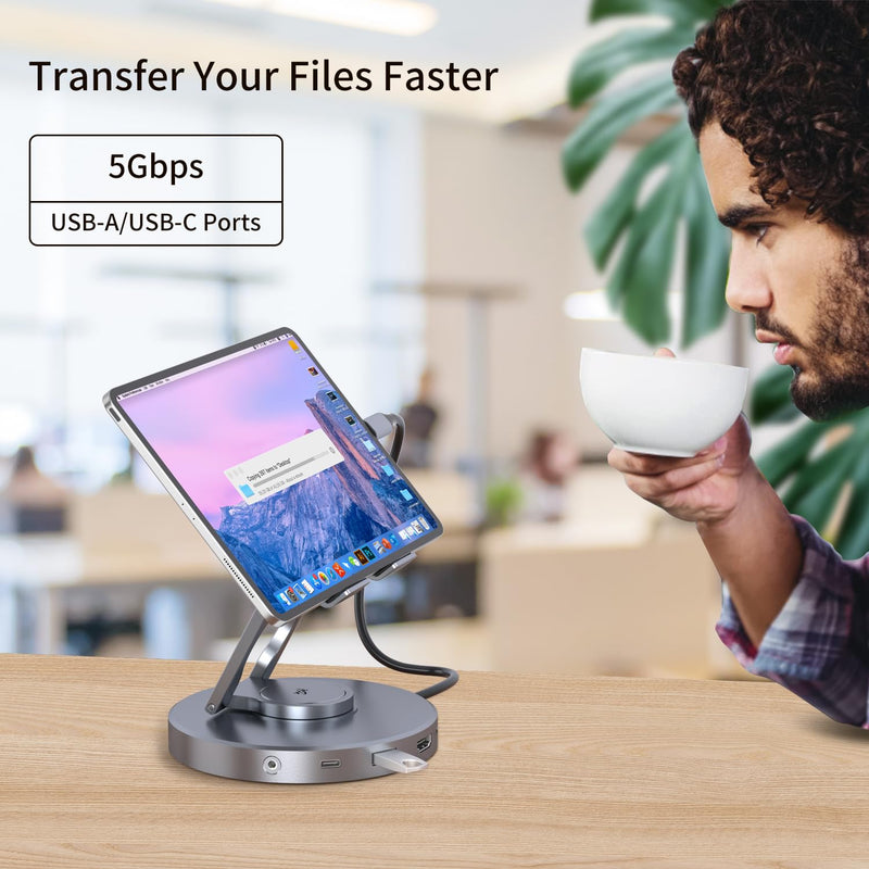 Docking Station for Steam Deck/ROG Ally/Legion Go - 6-in-1Steam Deck Dock with HDMI 2.0 4K@60Hz, 3.5mm Audio and USB-C PD 100W Speed Charging for iPad,Steam Deck,ROG Ally,Phone 6 in 1