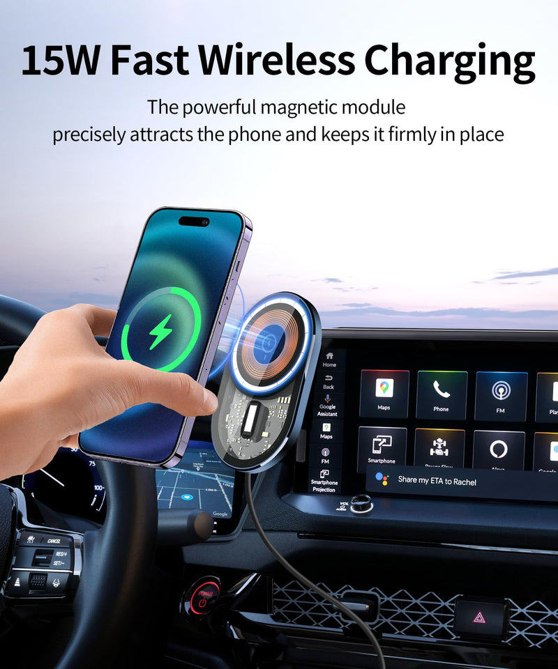 Wireless Charging Car Phone Holder for Honda Accord 2023-2026, 12.3" Screen | Magsafe Accessories Fast Charging Magnetic Cell Phone Holder Clip Compatible with iPhone Android, 3D Fit Vehicle Phone Stand 12.3-inch for 2023-2026 Accord/Hybrid