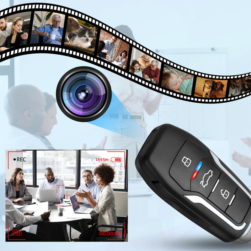 64GB Hidden Camera Car Key - with Motion Detection, 300 Mins Battery, for Indoor Outdoor Nanny Cam Surveillance