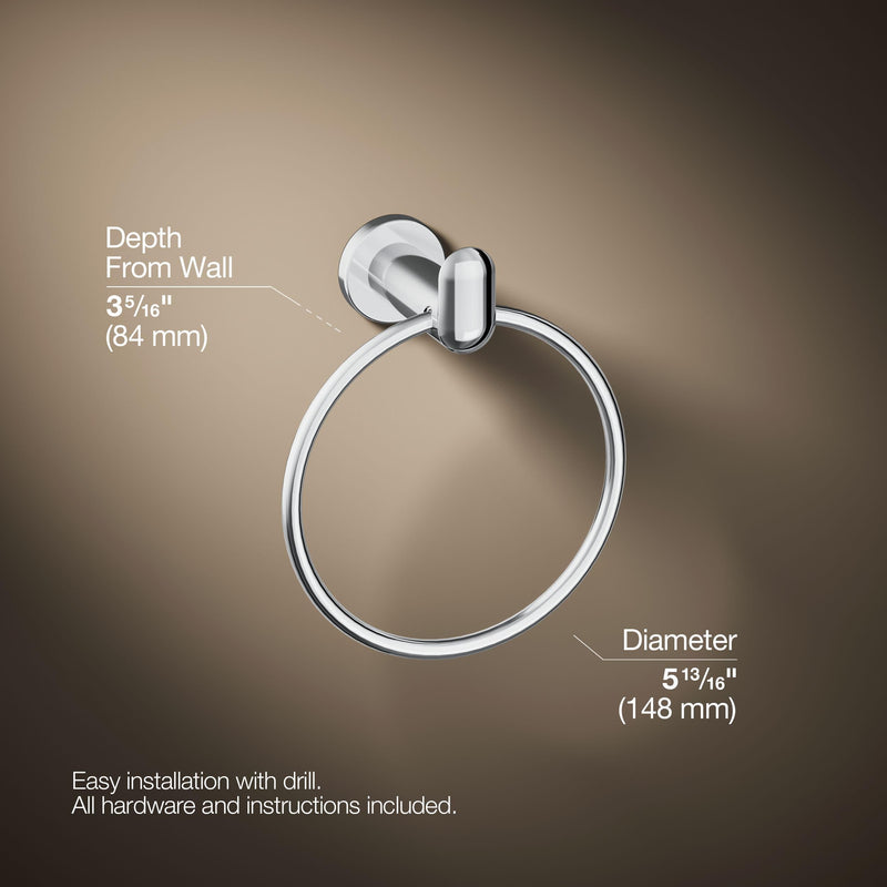 KOHLER KUMIN™ TOWEL RING Polished Chrome