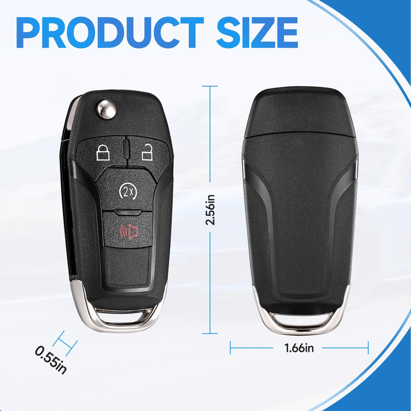 2Pcs Smart Key Fob Replacement Remote fits for Ford F-150 2015-2024 F-250/F-350/F-450/F-550 2017-2024 Ranger 2019-2022 Bronco 2021-2022 Car Keyless Entry Remote N5F-AO8TDA 902Mhz 49