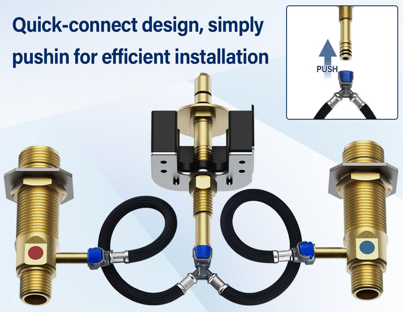 Upgraded Series Rough-In Valve with Drain Assembly,1/2-Inch IPS Connections,Compatible with Moen Widespread Bathroom Sink Faucet,S9000-series,Brass Construction