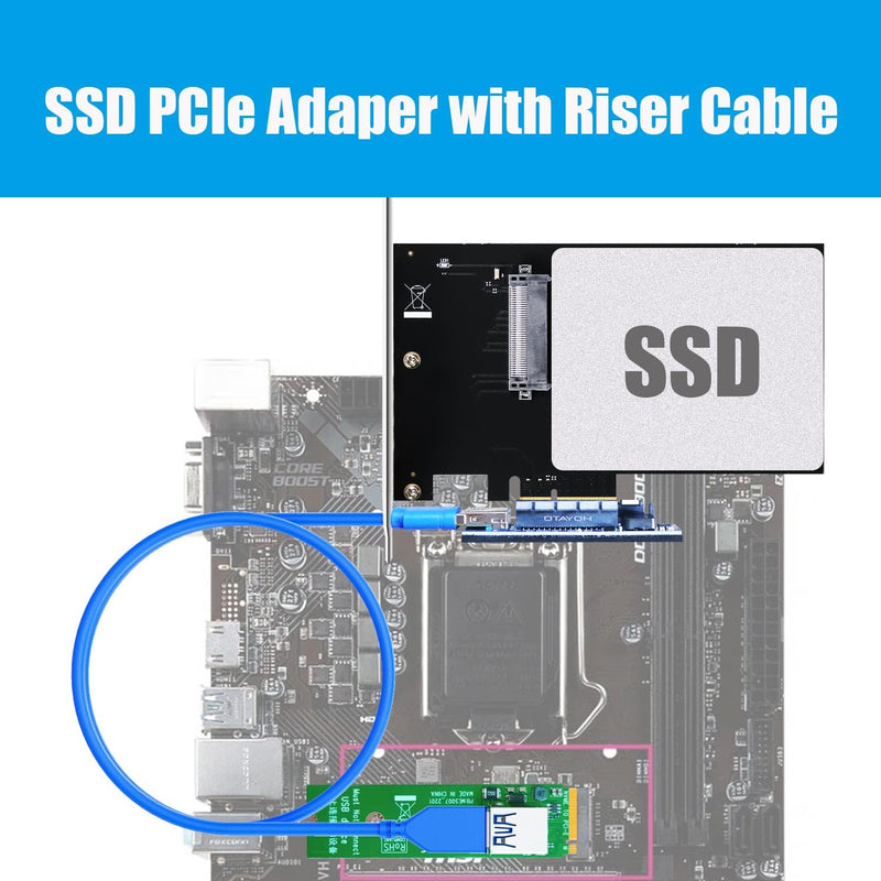 GLOTRENDS UEX108 600mm M.2 to PCIe X4 Riser Cable (PCIe 3.0 X1 Speed),for PCIe WiFi Card, M.2 PCIe Card, USB PCIe Card, Sound Card, etc