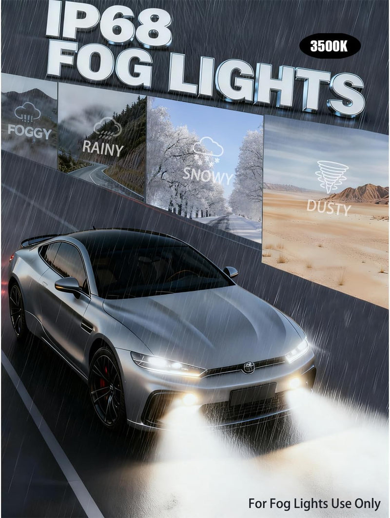 Latest H4/9003/HB2 Bulbs, 50,000LM Brightness Hi/Low Beam, 6500K Cool White, 1:1 Halogen Size Automotive Replacement H4 9003 Fog Lights, Plug-N-Play, IP68 Waterproof, Pack of 2 H4 9003 HB2