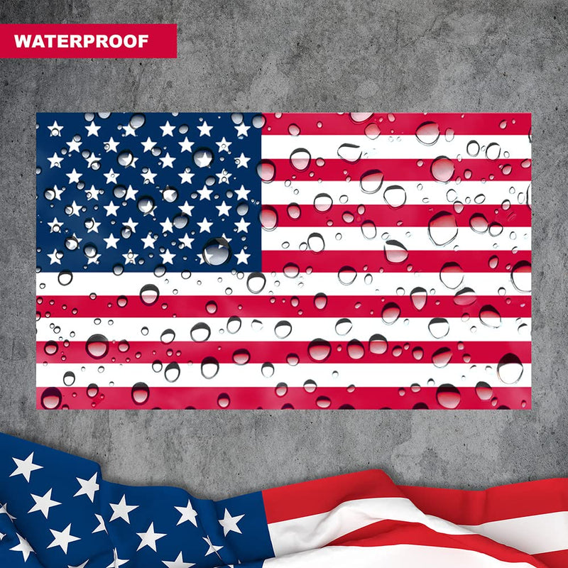 IGNIXIA American Flag Decal, USA Flag Car Stickers 5x3 Inches American Flag Sticker (Pack of 10) Support US Military Waterproof Bumper Stickers, USA Window Stickers (USA Flag)