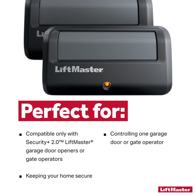  [AUSTRALIA] - LiftMaster 891LM Security+ 2.0 1-Button Gate Operator Remote Control with Visor Clip - Pack of 2