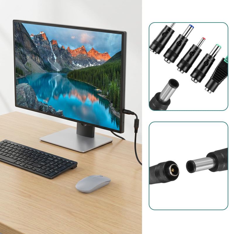 11Pcs DC Adapter Plug Kit, Universal 5.5mm x 2.1mm AC Cord Connector | Power Supply Plug Jack Tips Charger Adapters Set for LED Strip, Laptop, Router, Camera, Bluetooth Speaker& More
