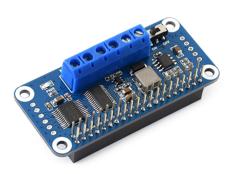 Waveshare Motor Driver HAT for Raspberry Pi Zero/Zero W/Zero WH/2B/3B/3B+ via I2C Interface Driving Two DC Motors