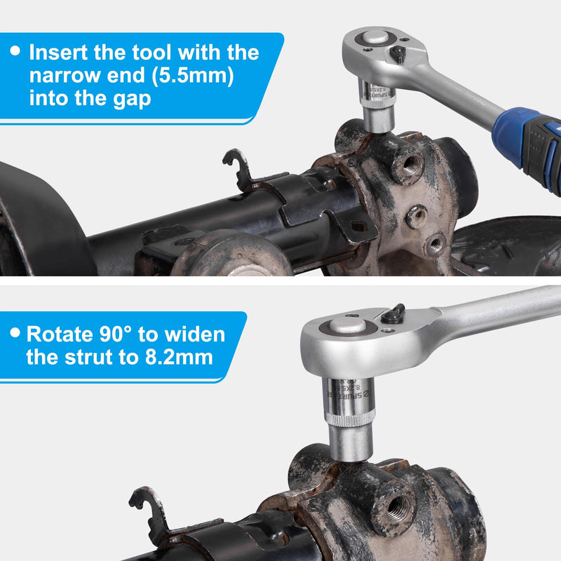 Spurtar Strut Spreader Tool 5.5 x 8.2 mm Suspension Strut Spreader Socket 1/2" Drive Shock Absorber Socket Fit for BMW, VW, Audi, Ford, Peugeot, Renault, Seat, Skoda Most Car Model 5.5x8.2mm