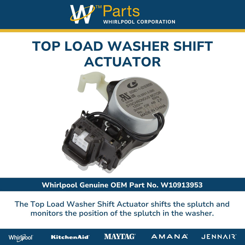 Whirlpool W10913953 Genuine OEM Top Load Washer Shift Actuator Replacement Part - Replaces W10815026
