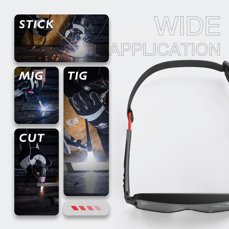 YESWELDER True Color Solar Powered Auto Darkening Welding Goggles, 2 Sensors Welder Glasses for TIG MIG MMA Plasma Lyg-y200l