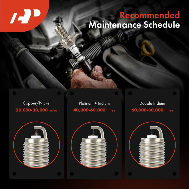 A-Premium Iridium Platinum Spark Plugs Compatible with Honda CR-V, Civic, Accord, Crosstour & Hyundai Elantra, Elantra Coupe/GT, Sonata, Santa Fe, Santa Fe Sport, Tucson, Venue & Kia Soul, Pack of 4