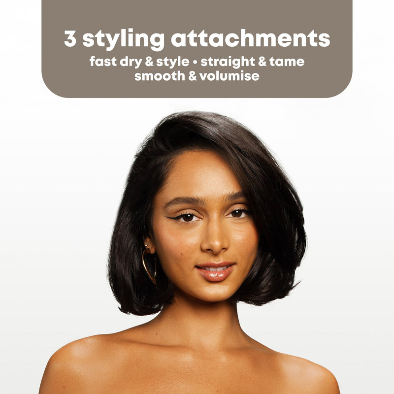 REVAMP HydroShine Air 3 in 1 Hot Air Styler - Hydro Ion, Compact | Pro Air Styler, Enhanced Hydration & Shine, Hair Dryer Brush, Styling Attachments, Ultra Lightweight