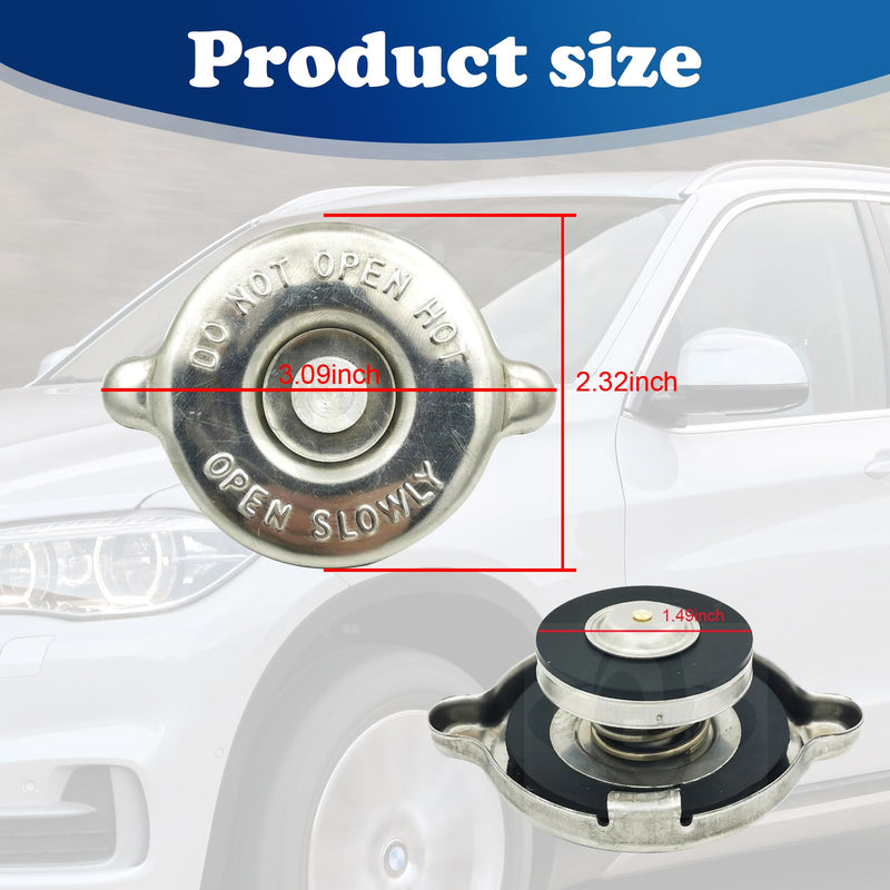 Pack-1 Radiator Cap, Stainless Steel Engine Seal Cover, 16 PSI Original Equipment Replacement, Durable Radiator Cover Assembly, Automotive Part, Compatible with Dodge, Jeep (Silver)