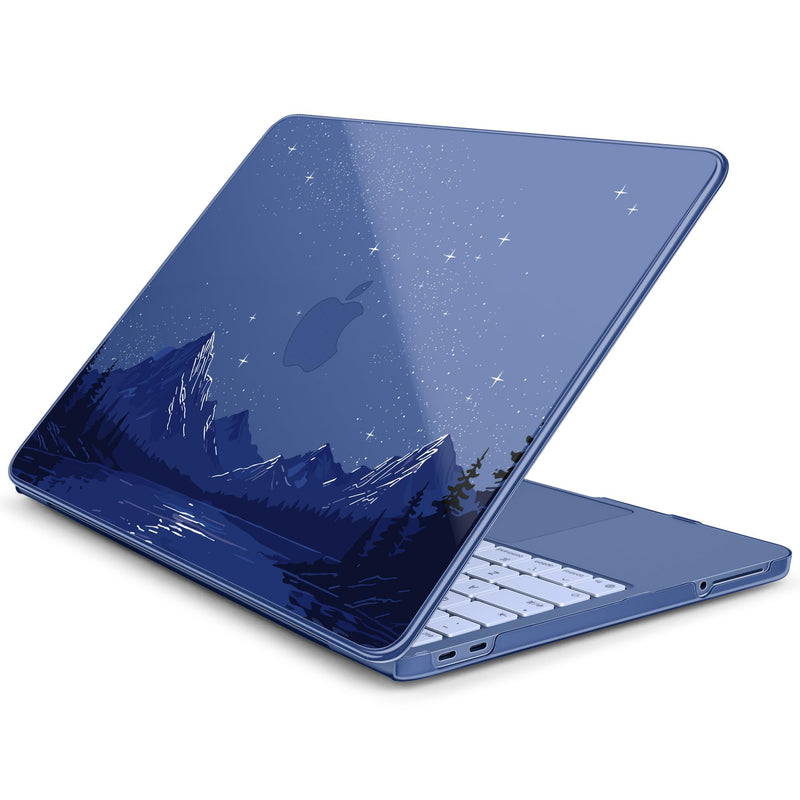 Batianda Case for MacBook Neo 13 Inch 2026 Model A3404, Starry Night Lake | 4-in-1 Laptop Accessories Bundle with Navy Nature Mountain Design, Ultra Slim Hard Shell for Travelers and Outdoor Lovers