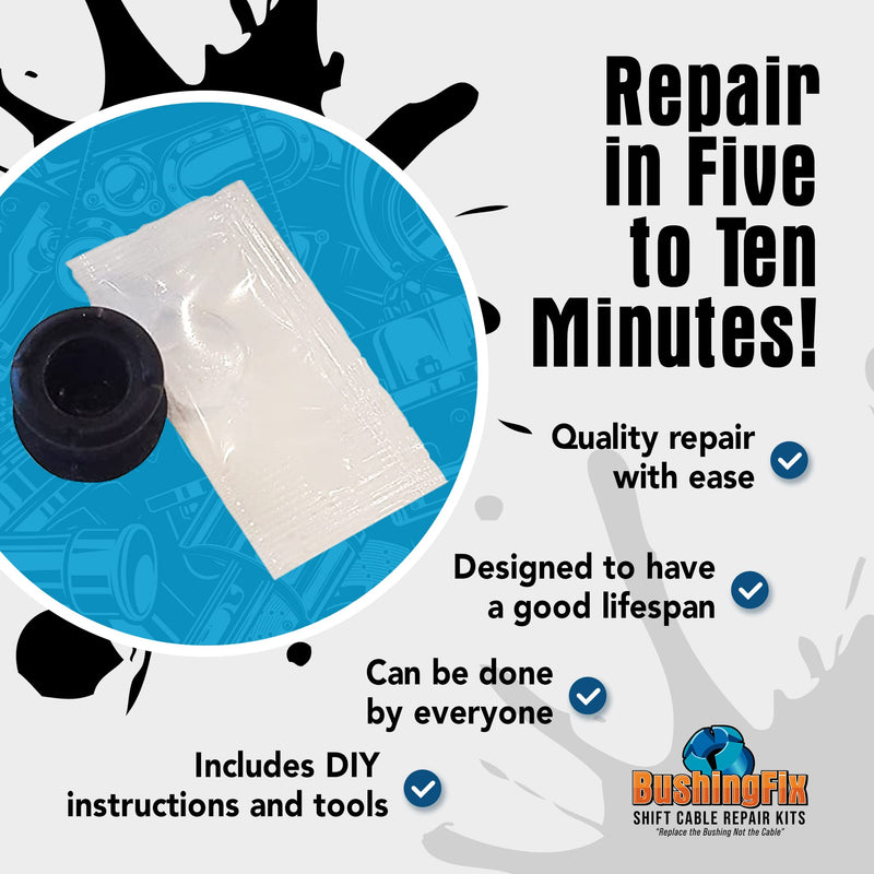 BushingFix JE1Kit - Automatic Transmission Shift Cable Bushing Repair Kit, Replacement Shifter Cable Bushing, Quality Transmission Repair Kit, Compatible with Volkswagen, Audi, Porsche & Other Brands