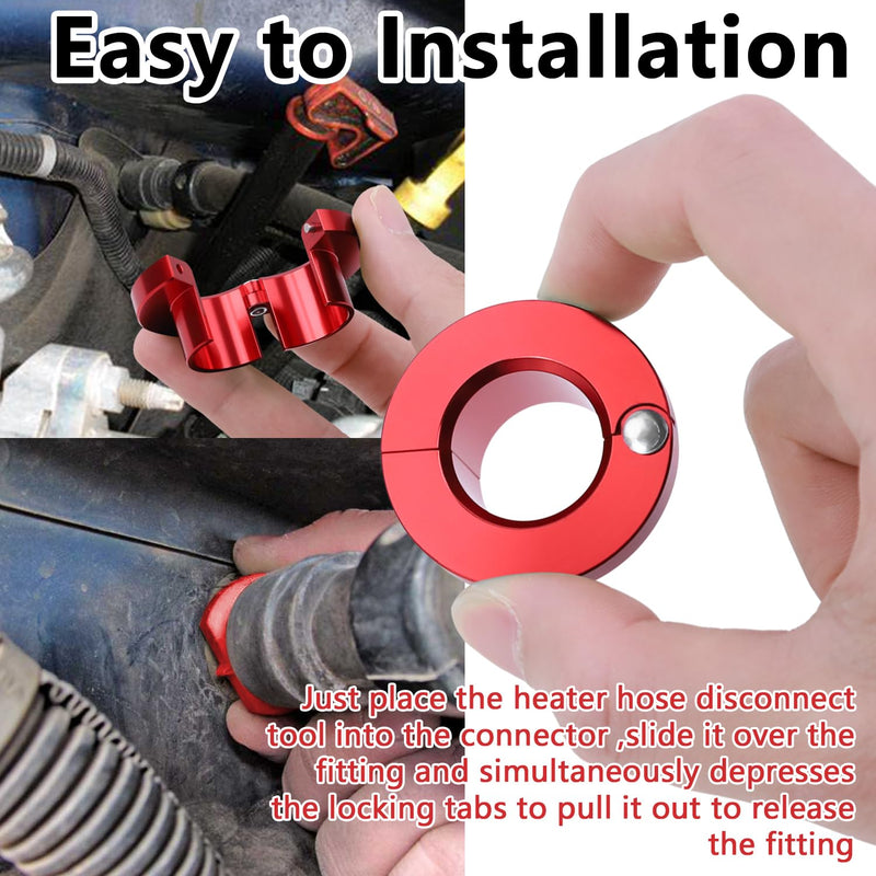 Heater Hose Quick Disconnect Tool, Metal Heater Line Release Tool 3/4'' Replacement for GM Vehicles 39190 Red