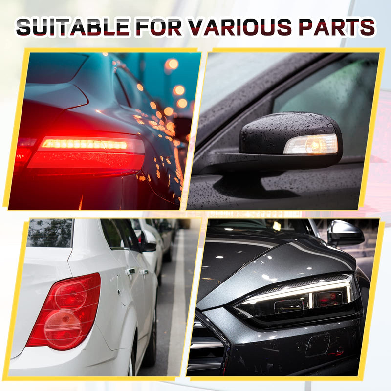 Patelai 16.4 ft x 2 Inches Self Adhesive Repair Light Tape Auto Tail Fog Lights Tint Headlight Lens (Red, Clear, Rolls) Red, Clear
