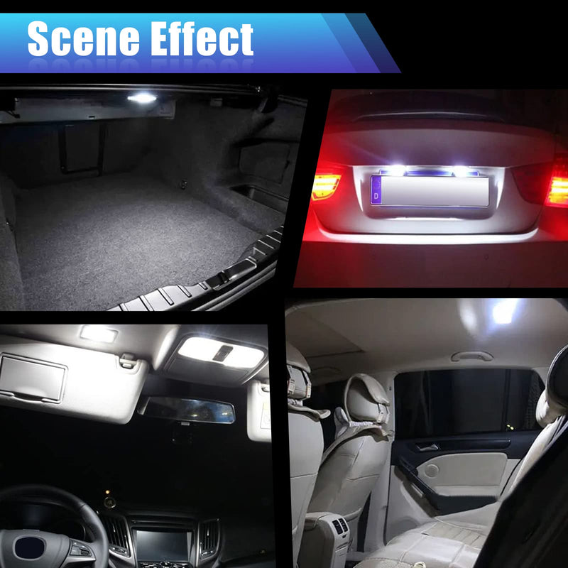 Car Led Bulb, Led Combination Set of 24 Sets, Used for Car Interior/Indoor Map Dome/ Trunk / License Lights, Etc. (White) white