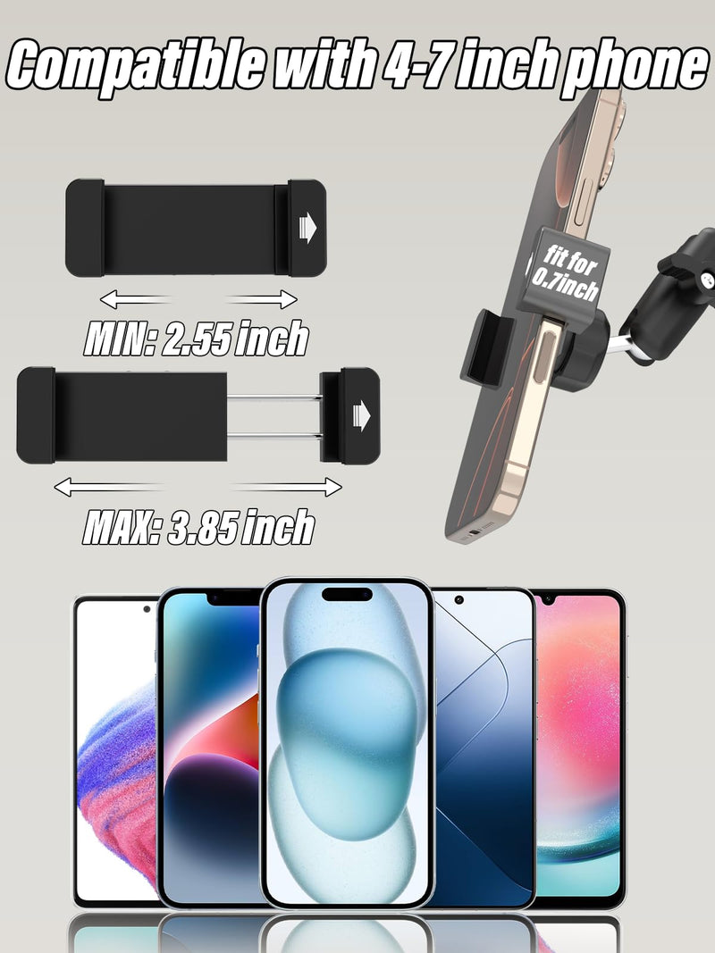 Charchendo Tractor Windshield Phone Mount [Vacuum Sealed Suction Cup], Windshield Phone Holder for Forklift/Farming Machine/Boat, Compatible with iPhone 16 15 14 13 12 Pro Plus Max Mini and All Phones