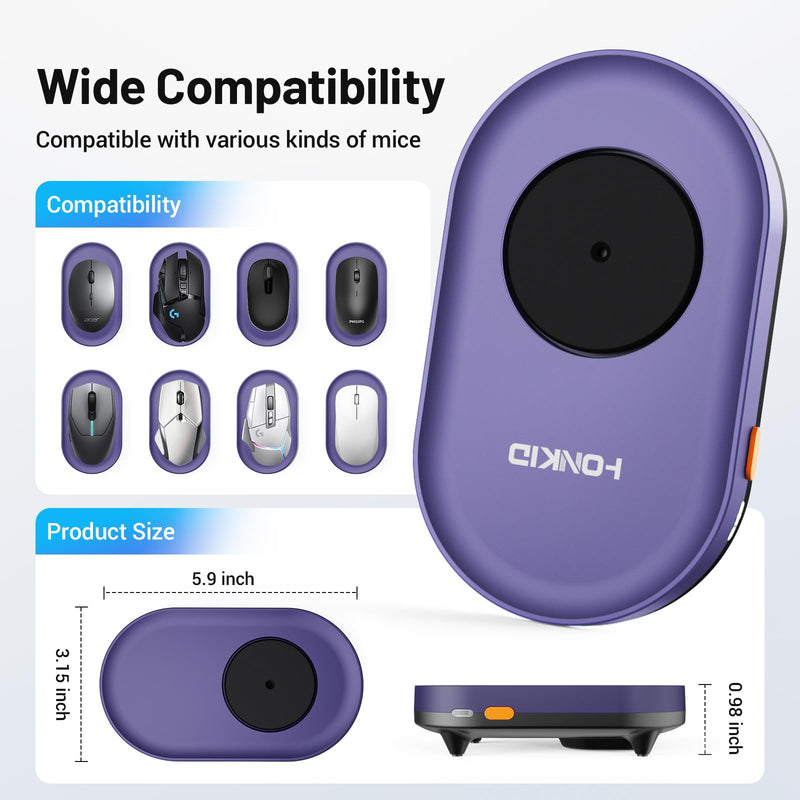 HONKID Undetectable Mouse Mover Jiggler with ON/Off Switch and USB Port Drive-Free,Simulate Physical Automatically Mouse Movement,Prevent Computer Laptop Inactive/Lockdown (Purple) PURPLE
