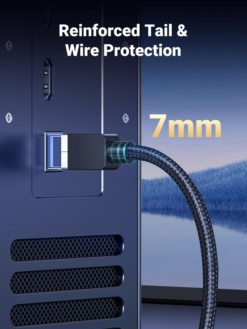 UGREEN Cat 8 Ethernet Cable 25FT, High Speed Braided 40Gbps 2000Mhz Network Cord Cat8 RJ45 Shielded Indoor Heavy Duty LAN Cables Compatible with Gaming PC PS5 PS4 PS3 Xbox Modem Router 25FT