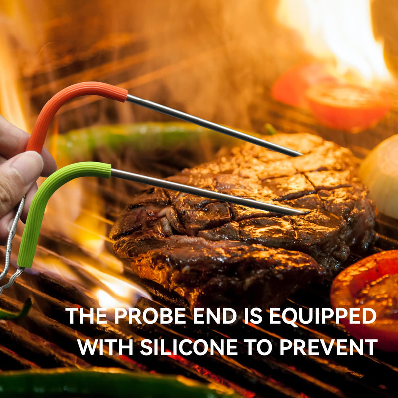 4 Pack Replacement Meat Probe for Masterbuilt Gravity Series 560/800/1050 XL Digital Charcoal Grill + Smoker, 9004190170 Accessories Temperature Probe, with Probe Grommet and Grills Clips MB-4Pack Meat Probe