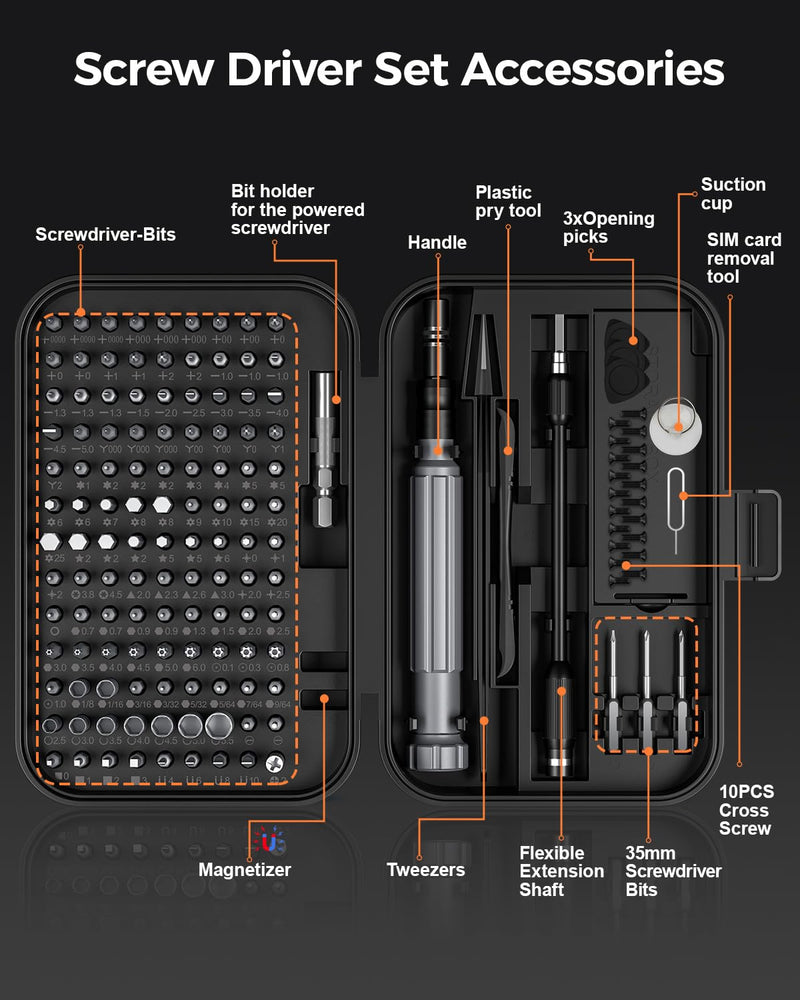 LIFEGOO Precision Screwdriver Set, 150 in 1 Magnetic Screwdriver Set with mini built-in box, Repair Tool Kit for Computer, Laptop, iPhone, Macbook, PC, PS5, Xbox Controller, RC, Jewelers, Glasses
