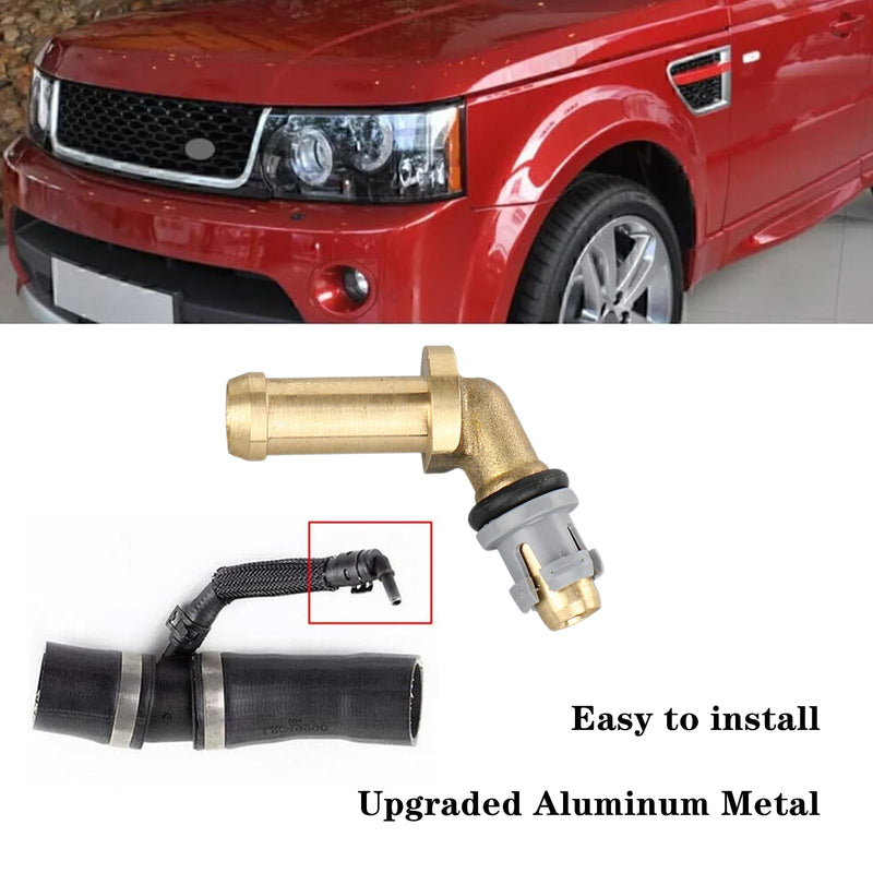 Thermostat Water Outlet Hose Connector Kit Professional Metal Water Pump to Thermostat Water Outlet Tube Connector Compatible with Jaguar Land Rover Range Rover 3.0L V6 5.0L V8 LR048474 LR049990