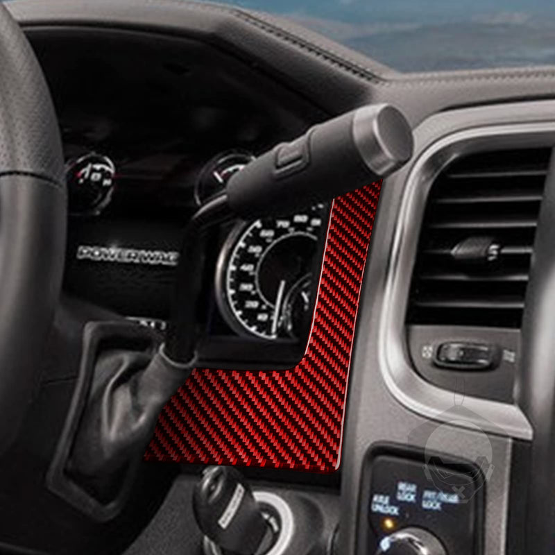 Red Carbon Fiber Dashboard Instrument Speedometer Tachometer Frame Panel Cover Car Interior Compatible with Dodge Ram 1500/2500/3500 2013 2014 2015 2016 2017 2018 Interior Accessories Red 4