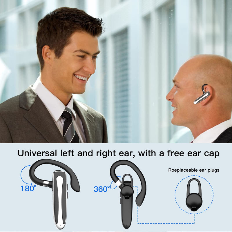 Obbug Bluetooth Headset for Cell Phone, Wireless Bluetooth 5.1 Earpiece Single-Ear Headset Hands-Free Earphones,in Mic with Charging Case, for Office Driving Calling Compatible Android/iPhone.