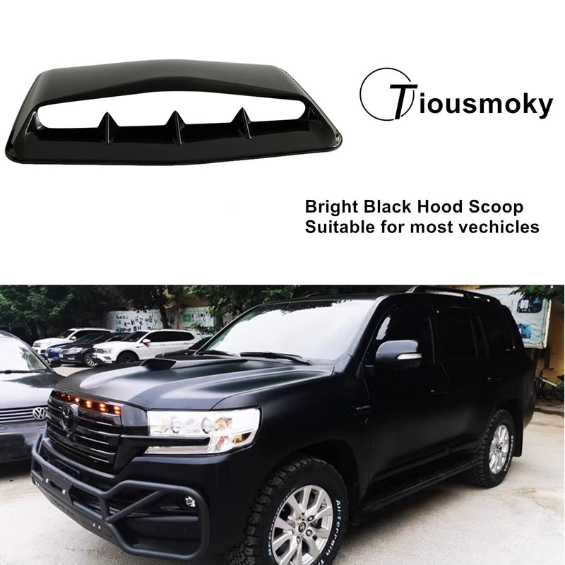 Hood Scoop Car Hood Vent Universal Air Intake Grille Inlet Trim Decor Cover Turbo Bonnet Vent Cover Accessory (Black) Black