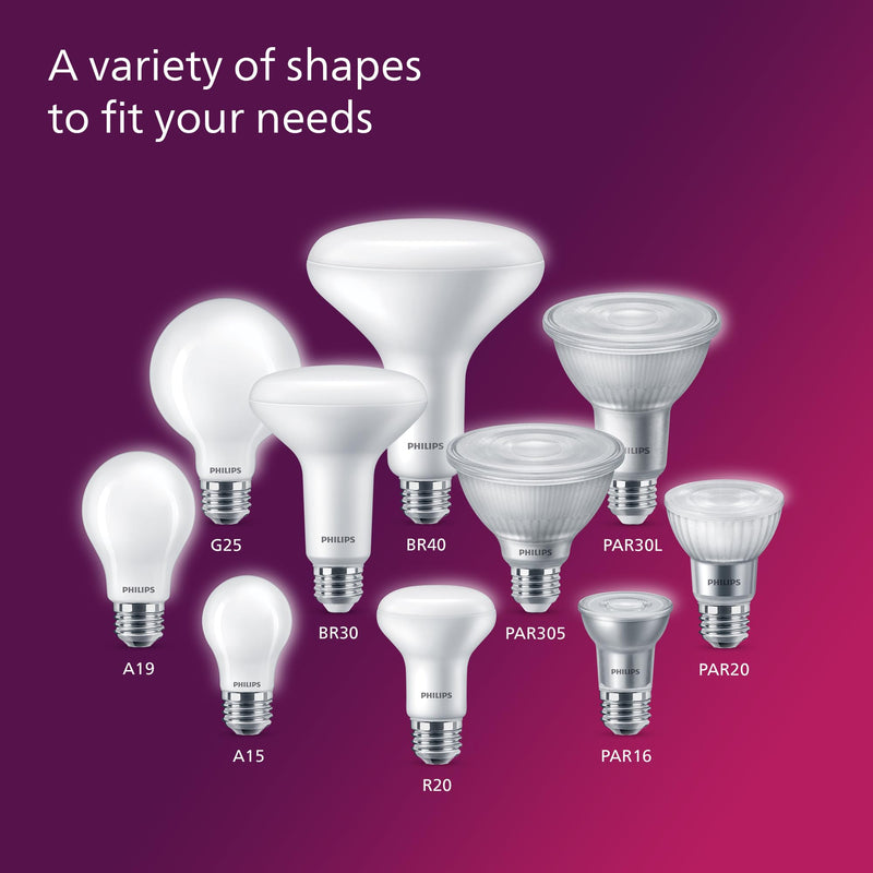 Philips LED 100W A19 8-Pack Ultra Definition (2700K) 1500 Lumen (11.5W = 100W) Dimmable Frosted Flicker-Free Light Bulbs Soft White (2700k) 4 Pack
