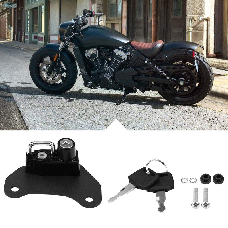 for Indian Bobber Accessories 2021 Motorcycle Helmet Lock,Aluminium Alloy Lock Mount Hook with 2Pcs Keys for 2015-2018,11 * 5.3 * 4.3cm/4.3 * 2.1 * 1.7in(Black)