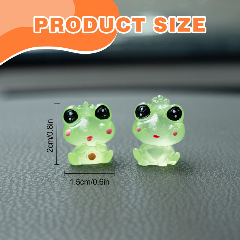Luminous Frog Car Dashboard Decor, 6PCS Fun Frog Car Dash Decorations Rear View Mirror Ornament Interior Accessories Luminous Frog