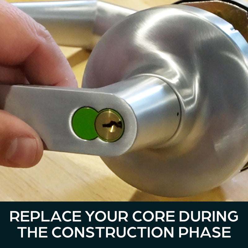 Summit Doorware SFIC Construction Core 7 Pin Green | Best IC Core | Includes 1 Control Key, 2 Operating Keys | Commercial Cylinder Lock Replacement | Used for Temporary Access on Construction Sites