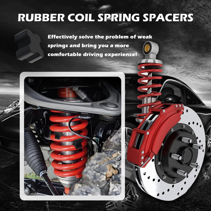 8PCS Coil Spring Spacer Lifts Spring 1" to 1.5",Heavy Duty Rubber Coil Spring Booster Enhances Front and Rear Springs Rate,Universal Coil Spring Spacers Car Accessories for Coil Springs (8PCS) 8PCS